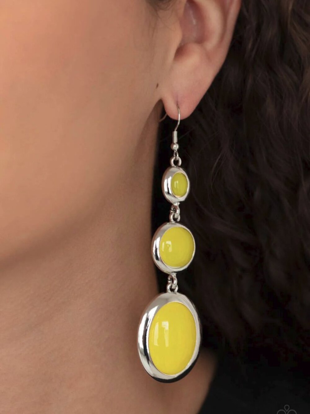 Paparazzi Jewelry Accessories - Retro Reality - Yellow Earrings - Vintage